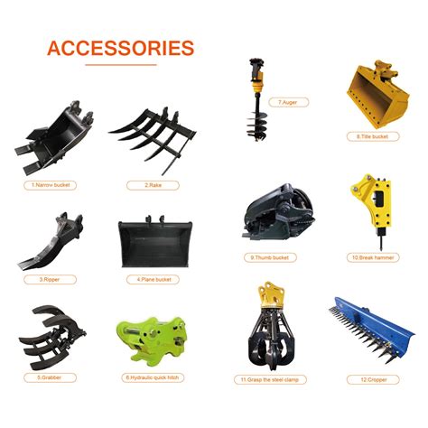 excavator accessories|mini excavator attachments and accessories.